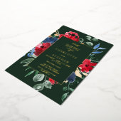 Rustige waterverf goudbruiloft met groene streep folie uitnodiging (Gedraaid)