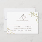 Rustige Waterverf Greenery Borders Wedding RSVP Kaartje (Voorkant)