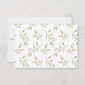 Rustige Waterverf Greenery Borders Wedding RSVP Kaartje (Achterkant)