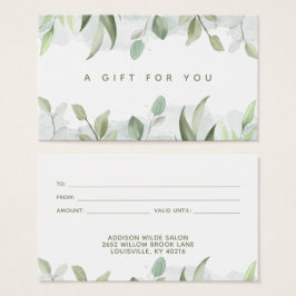 Rustige Waterverf Greenery Business Gift Kaart