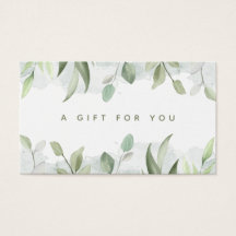 Rustige Waterverf Greenery Business Gift Kaart