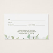 Rustige Waterverf Greenery Business Gift Kaart (Achterkant)