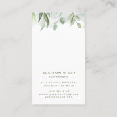 Rustige Waterverf Greenery Earring Display Kaart Visitekaartje (Achterkant)