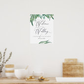 Rustige Waterverf Greenery Eucalyptus Wedding Poster (Keuken)