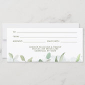 Rustige Waterverf Greenery Gift Certificate (Achterkant)
