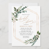 Rustige Waterverf Greenery Gold Vrijgezellenfeest Kaart (Voorkant)