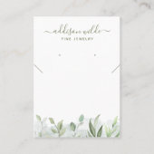 Rustige Waterverf Greenery Jewelry Display Visitekaartje (Voorkant)