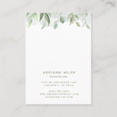 Rustige Waterverf Greenery Jewelry Display Visitekaartje (Achterkant)