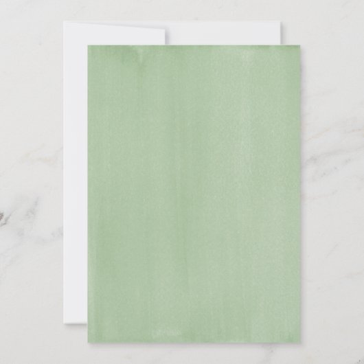 Rustige Waterverf Greenery Sprig Gender onthullen Kaart (Achterkant)