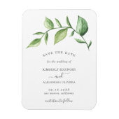 Rustige Waterverf Greenery Sprig sparen de Datum Magneet (Verticaal)