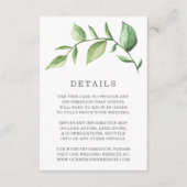 Rustige Waterverf Greenery Sprig Wedding Details Informatiekaartje (Voorkant)