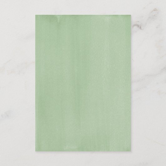 Rustige Waterverf Greenery Sprig Wedding Details Informatiekaartje (Achterkant)