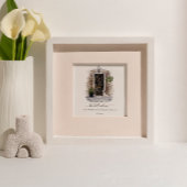 Rustige Waterverf grijze brick en zwarte deur Bull Poster