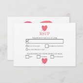 Rustige Waterverf Hart Wedding RSVP-Kaarten RSVP Kaartje (Voorkant / Achterkant)
