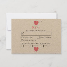Rustige Waterverf Hart Wedding RSVP-Kaarten RSVP Kaartje