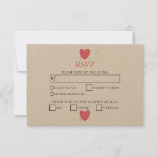 Rustige Waterverf Hart Wedding RSVP-Kaarten RSVP Kaartje