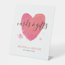 Rustige Waterverf Heart Wedding Cards & Gifts
