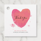Rustige Waterverf Heart Wedding Gift Bedankjes Labels (Voorkant)
