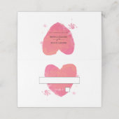 Rustige Waterverf Heart Wedding Place Card Plaatskaartje (Buitenkant ongevouwen)