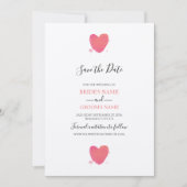 Rustige Waterverf Heart Wedding Save the Date (Voorkant)