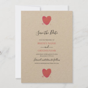 Rustige Waterverf Heart Wedding Save the Date