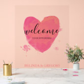 Rustige Waterverf Heart Wedding Welkomstteken Acryl Bord (Huwelijk)