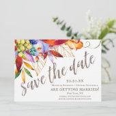 Rustige Waterverf herfst Floral Wood sparen de Dat Save The Date (Staand voorkant)
