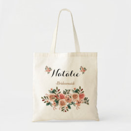 Rustige waterverf Herfst florals Bridesmaid giften Tote Bag