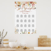 Rustige Waterverf Herfst Garden Flowers Poster (Keuken)