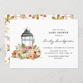 Rustige Waterverf Herfst Harvest Lantern Baby show Kaart