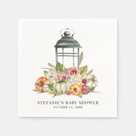 Rustige Waterverf Herfst Harvest Lantern Baby show Servet