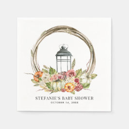 Rustige Waterverf Herfst Harvest Wreath Baby showe Servet