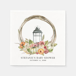 Rustige Waterverf Herfst Harvest Wreath Baby showe Servet