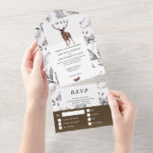 Rustige waterverf herfst in gebladerte all in one uitnodiging (Afscheurbaar)