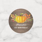 Rustige Waterverf Herfst Pumpkin Birthday Party Confetti (Kleine voorkant)
