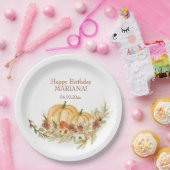 Rustige Waterverf Herfst Pumpkin Birthday Party Papieren Bordje (Feest)