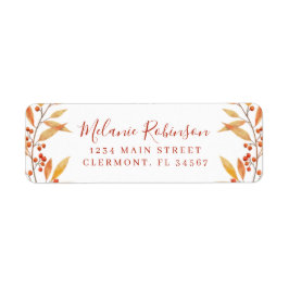 Rustige Waterverf herfst Return-adreslabel Etiket