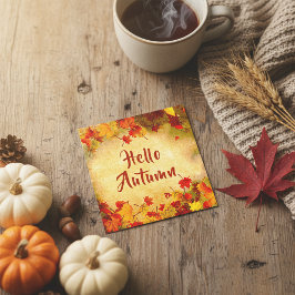 Rustige Waterverf Herfstbladeren Hallo Herfst