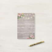 Rustige Waterverf hout Floral Elegant String Light Post-it® Notes (Op bureau)