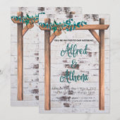 Rustige Waterverf Hout Lijst Wedding Kaart (Voorkant / Achterkant)