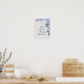 Rustige Waterverf Hydrangeas met zomercitaat Poster (Keuken)