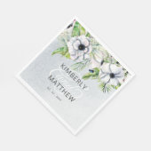 Rustige Waterverf Ice Blue Floral White Wedding Servet (Hoek)