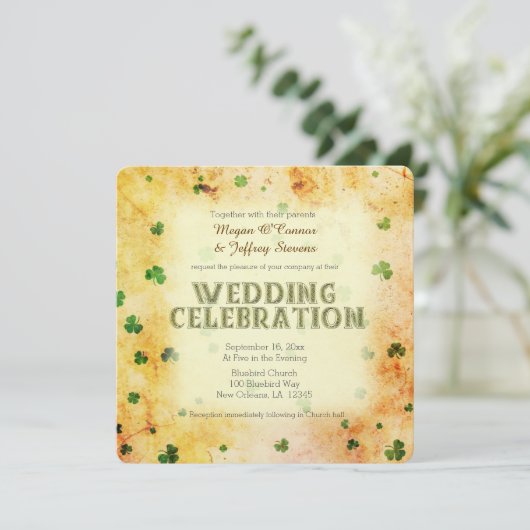 Rustige waterverf Ierse shamrocks Kaart (Staand voorkant)