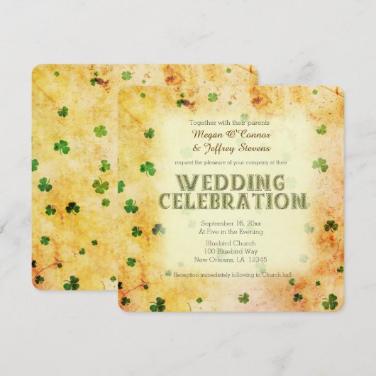 Rustige waterverf Ierse shamrocks Kaart (Voorkant / Achterkant)