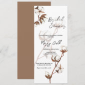 Rustige waterverf katoenbridale douche kaart (Voorkant / Achterkant)