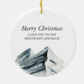 Rustige Waterverf kerst van de Cabin Keramisch Ornament (Achterkant)