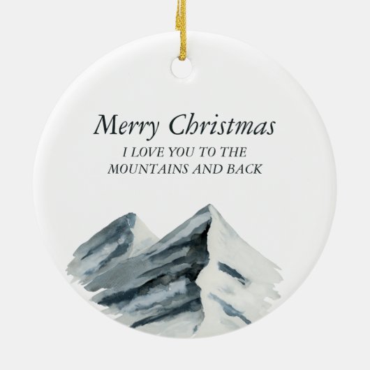 Rustige Waterverf kerst van de Cabin Keramisch Ornament (Achterkant)