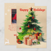 Rustige Waterverf kerstboom Foto Briefkaart (Voorkant / Achterkant)