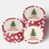 Rustige Waterverf Kerstboom Kerstvakantie Poker Chips (Opstapeling)