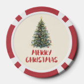 Rustige Waterverf Kerstboom Kerstvakantie Poker Chips (Achterkant)